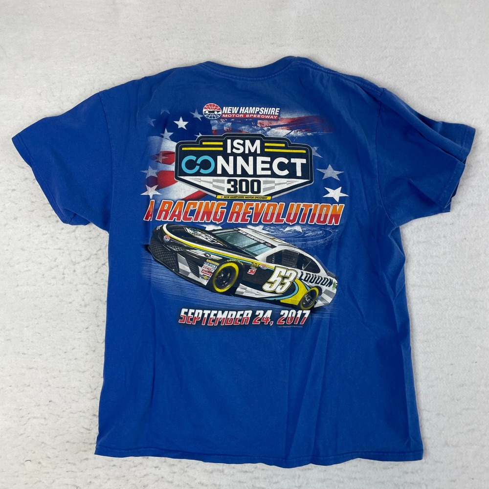 T-Shirt Mens XL Blue ISM Connect 300 Racing New Hampshire 2017 - Picture 2 of 6